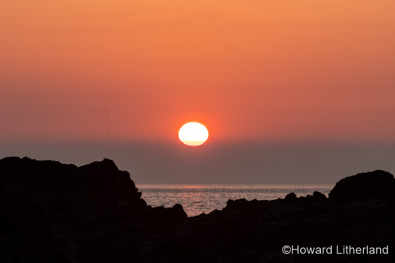 Sunset over the Irish Sea from Church Bay on Anglesey, North Wales