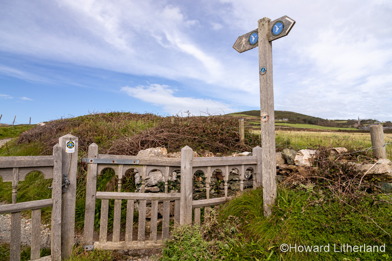 Gate and sign on the Anglesey Coastal Path, North Wales