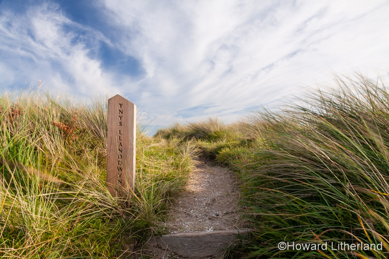 Signpost at Llanddwyn Island, Newborough Beach, Anglesey, North Wales
