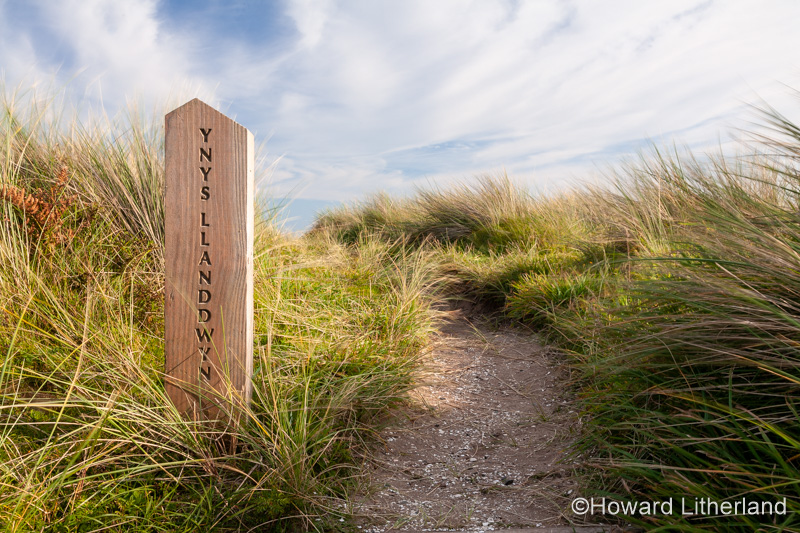 Signpost at Llanddwyn Island, Newborough Beach, Anglesey, North Wales