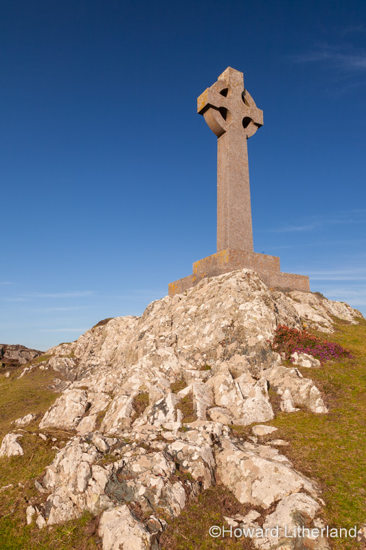 Celtic cross on Llanddwyn Island, Newborough Beach, Anglesey, North Wales