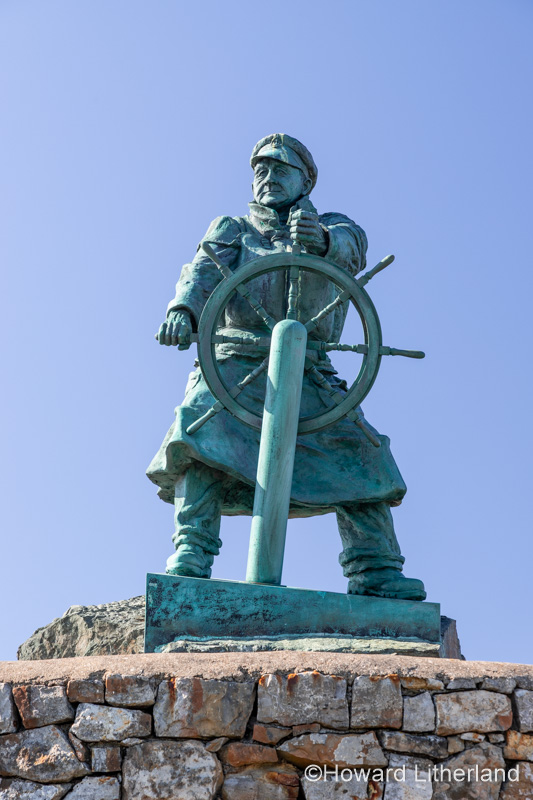 Dick Evans statue, Moelfre, Anglesey, North Wales