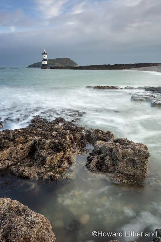 Penmon Point lighthouse and Puffin Island, Anglesey, North Wales