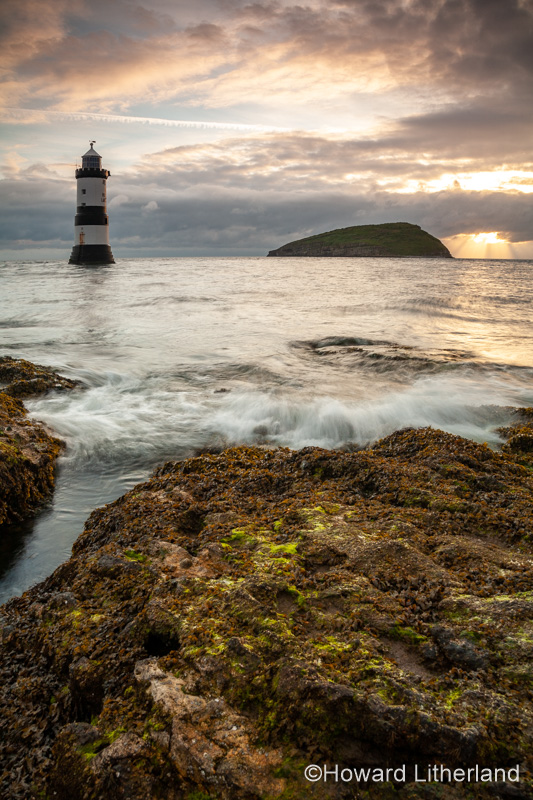 Penmon Point lighthouse on the coast of Anglesey, North Wales