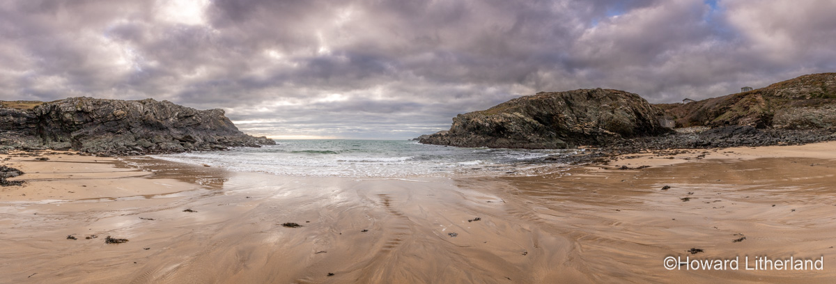Panoramic view of Porth Dafarch beach, Anglesey, North Wales