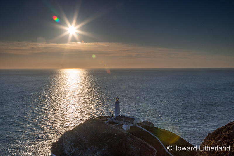 Sunset over South Stack lighthouse, Anglesey, North Wales