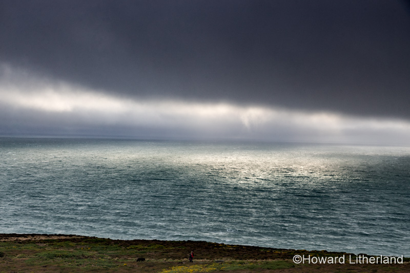 Storm clouds over the sea at South Stack, Anglesey, North Wales