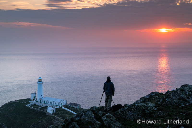 Sunset over South Stack lighthouse, Anglesey, North Wales