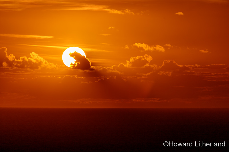Sunset over the Irish Sea from South Stack, Anglesey, North Wales