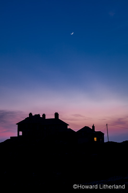 House at dusk, Trearddur Bay, Anglesey, North Wales