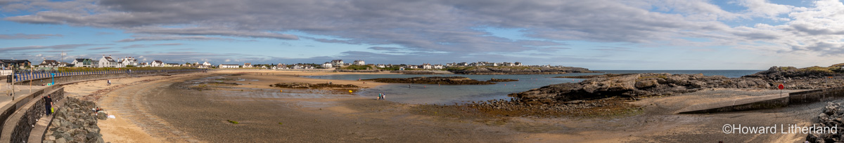 Panoramic view of Trearddur Bay at low tide, Anglesey, North Wales