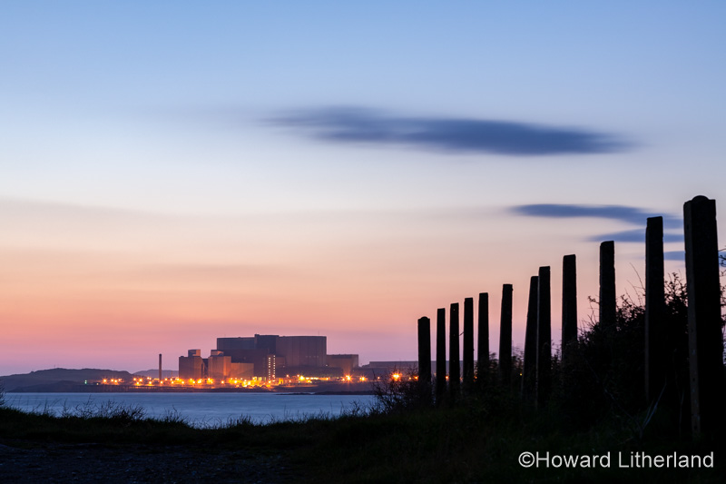 Wylfa nuclear power station at dawn, Anglesey, North Wales