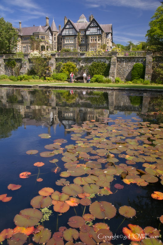 The lily pond at National Trust Bodnant Gardens, North Wales