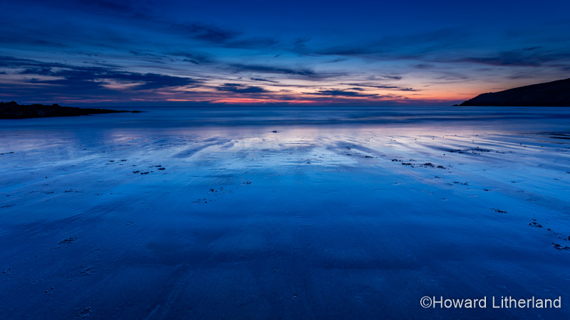 Dusk over Church Bay on the coast of Anglesey, North Wales