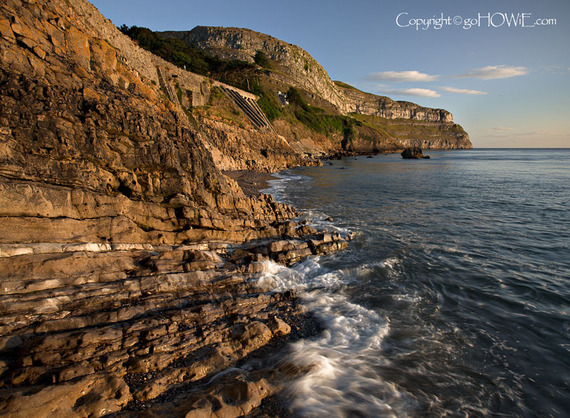 Cliffs and waves, Llandudno, North Wales
