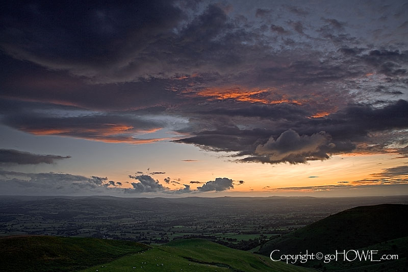 Clouds at sunset, Moel Famau, North Wales