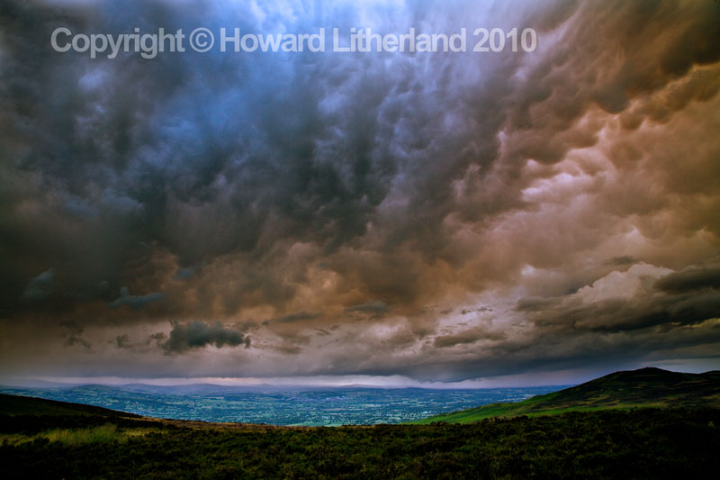 Storm clouds over Ruthin, North Wales