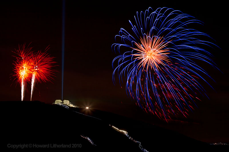 Fireworks, Jubilee Tower, Moel Famau, North Wales