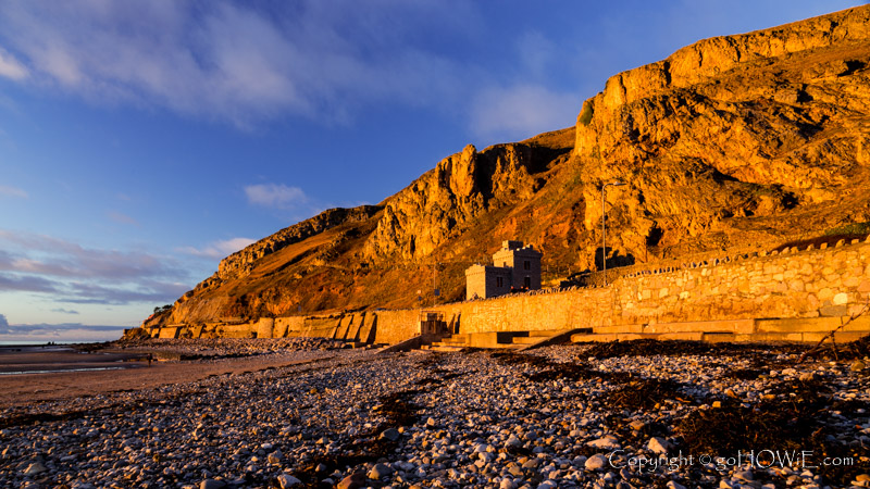 Great Orme, lit by the golden light of the setting sun, Llandudno, North Wales