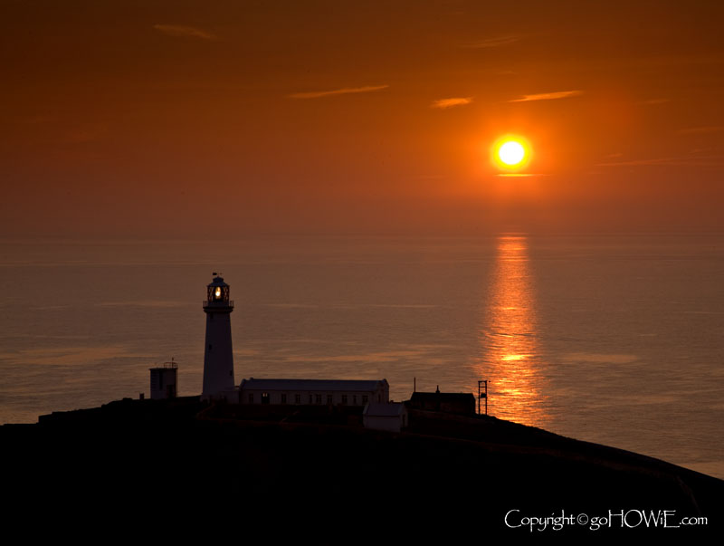 South Stack lighthouse at sunset, Anglesey, North Wales