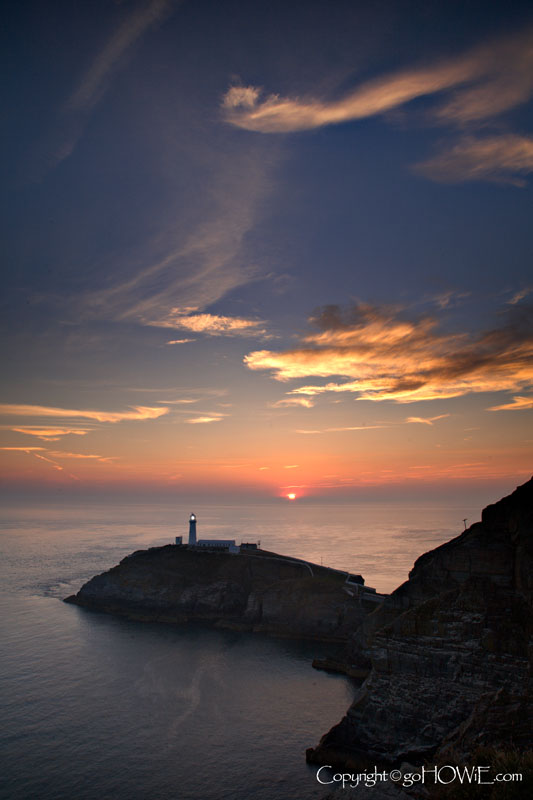 South Stack lighthouse at dusk, Anglesey, North Wales