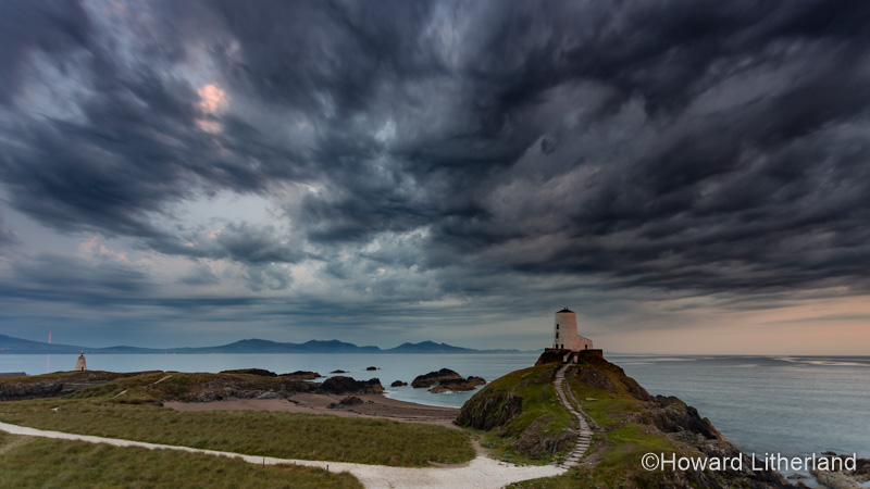 Watchtower on Llanddwyn Island at sunset, Anglesey, North Wales