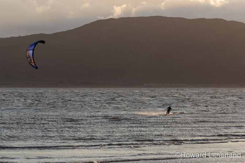 Kite surfing at Llandudno West Shore, North Wales coast