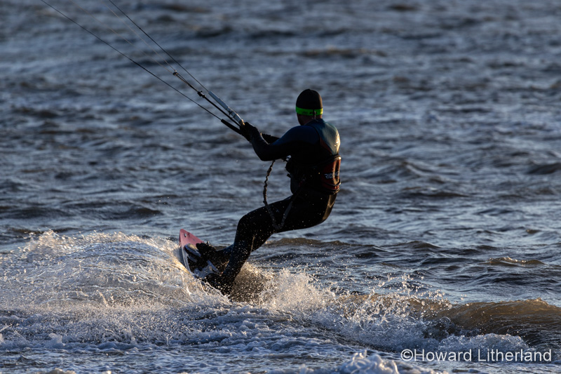 Kite surfing at Llandudno West Shore, North Wales coast