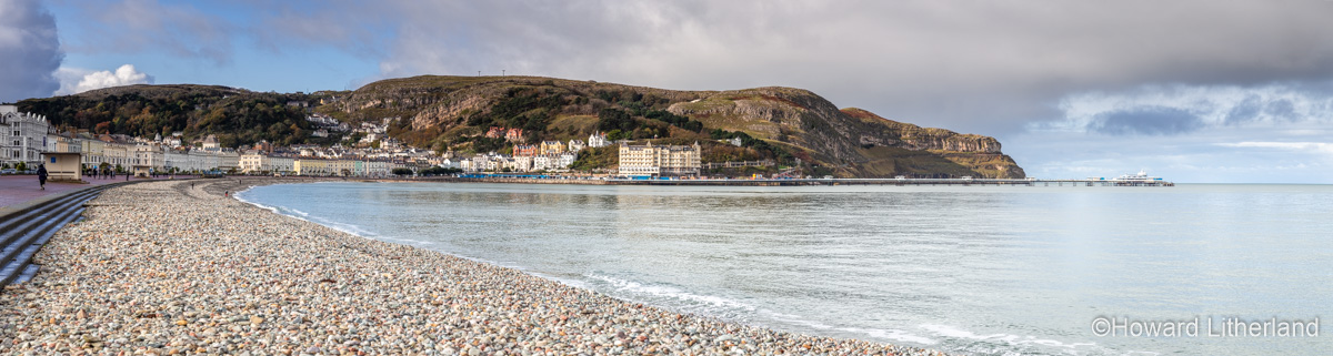 Panoramic view of the North Shore promenade at Llandudno on the North Wales coast