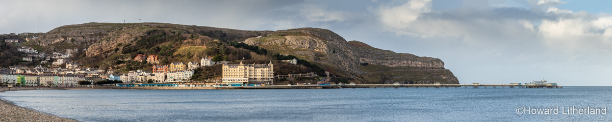 Panorama of the North Shore promenade and pier, Llandudno, North Wales