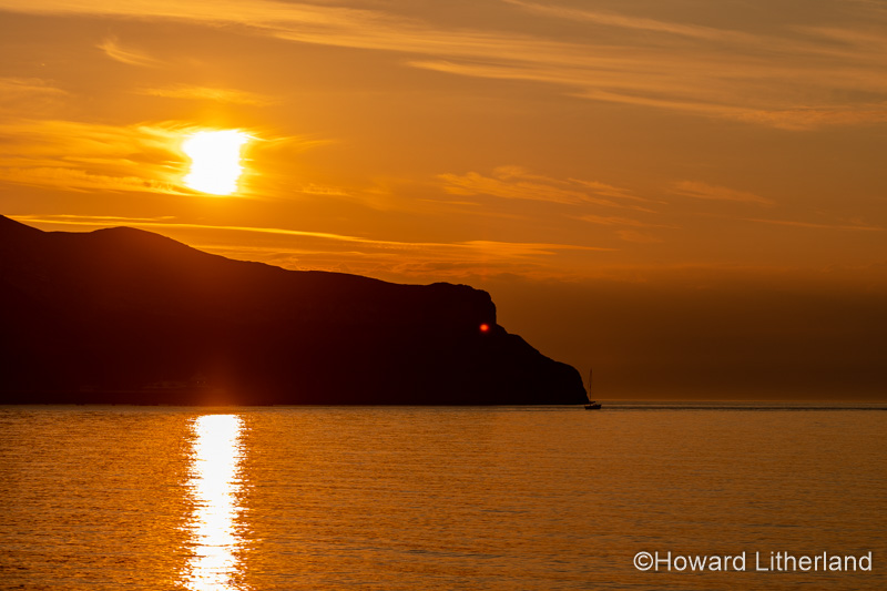Sunset over the Great Orme, Llandudno, North Wales coast