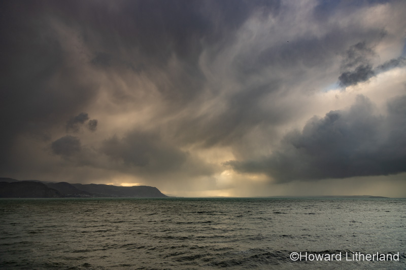 Stormy weather over the North Wales coast at Llandudno