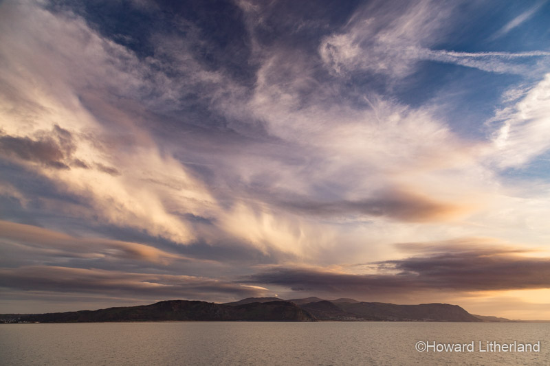 Dramatic clouds over Llandudno West Shore on the North Wales coast at sunset