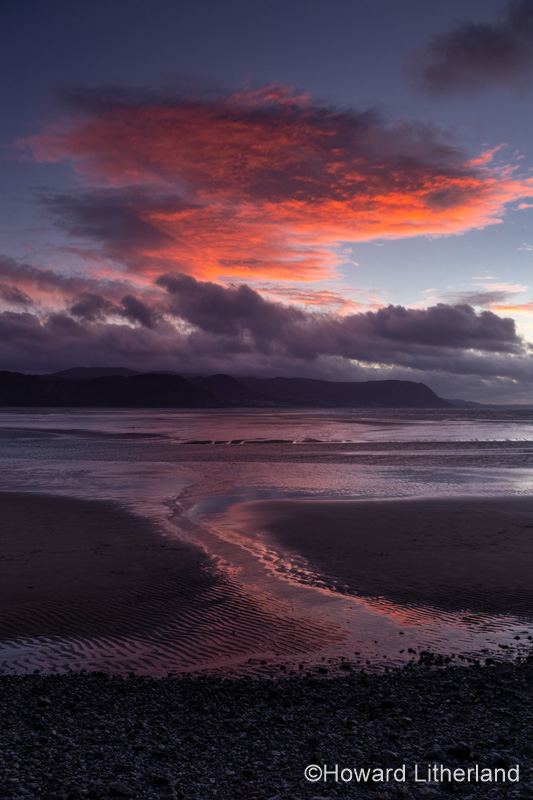 Sunlit clouds at sunset over the North Wales coast at Llandudno