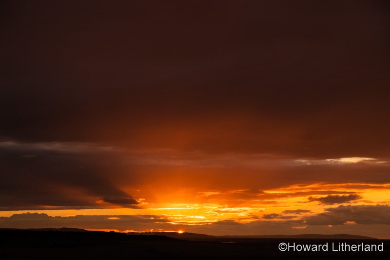Dramatic sunset over the North Wales coast at Llandudno
