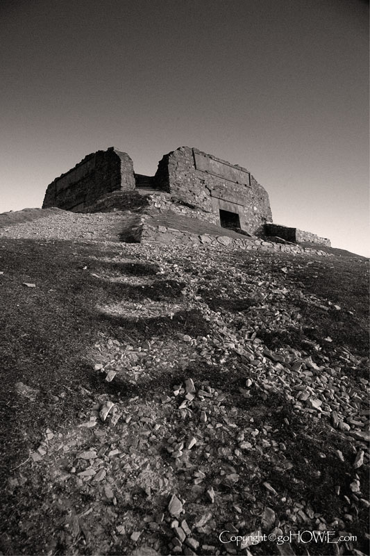 The ruins of the Jubilee Tower, Moel Famau, North Wales