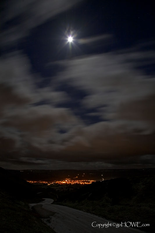 Moon over Ruthin, North Wales