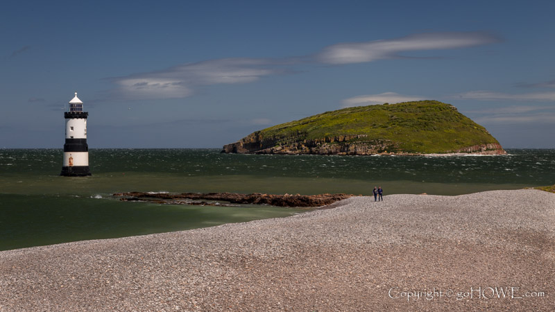 Penmon Point lighthouse and Puffin Island, Anglesey, North Wales