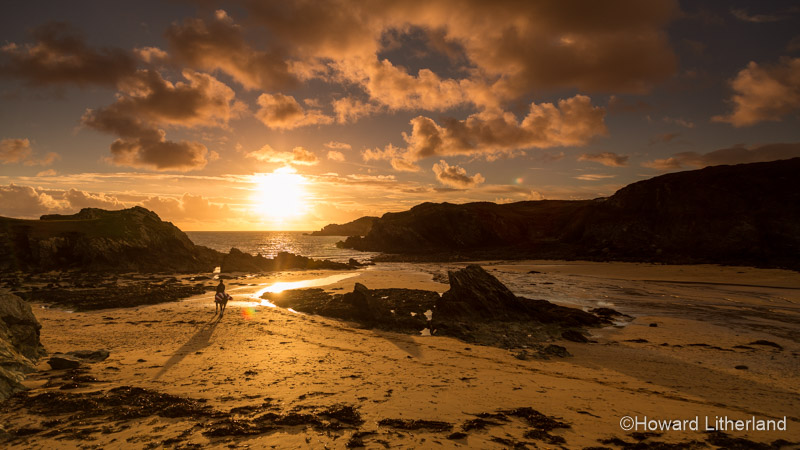 The beautiful Porth Dafarch beach at sunset on the Isle of Anglesey, North Wales