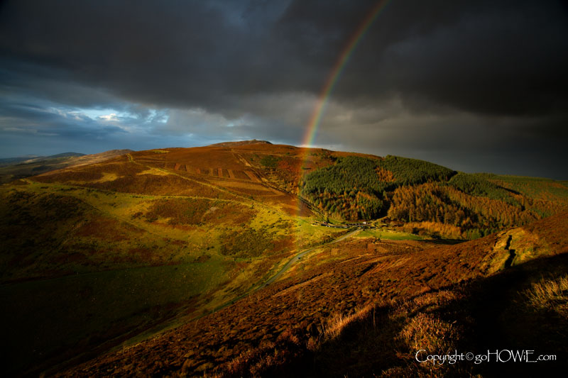 Rainbow over Moel Famau in the Clywydian mountains, North Wales