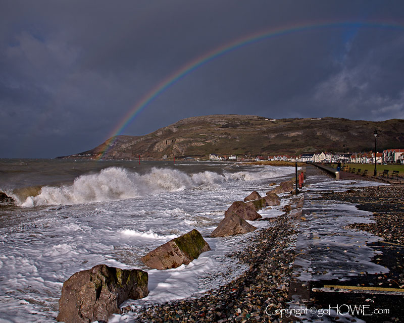 A rainbow over the Great Orme during the storms of winter 2013-2014, Llandudno, North Wales
