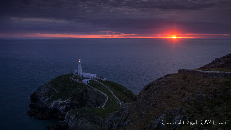 South Stack lighthouse at sunset, Anglesey, Wales