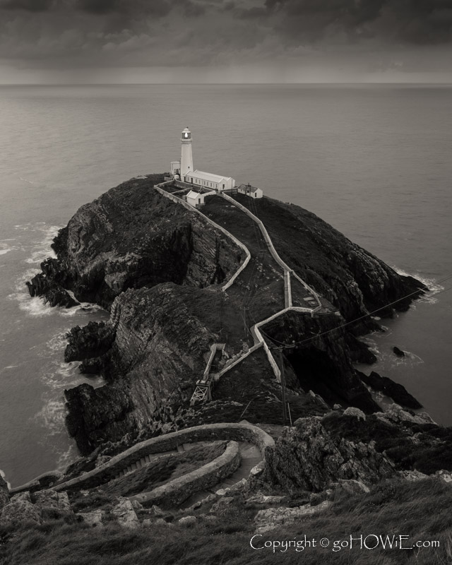 South Stack lighthouse and winding path, Anglesey, Wales