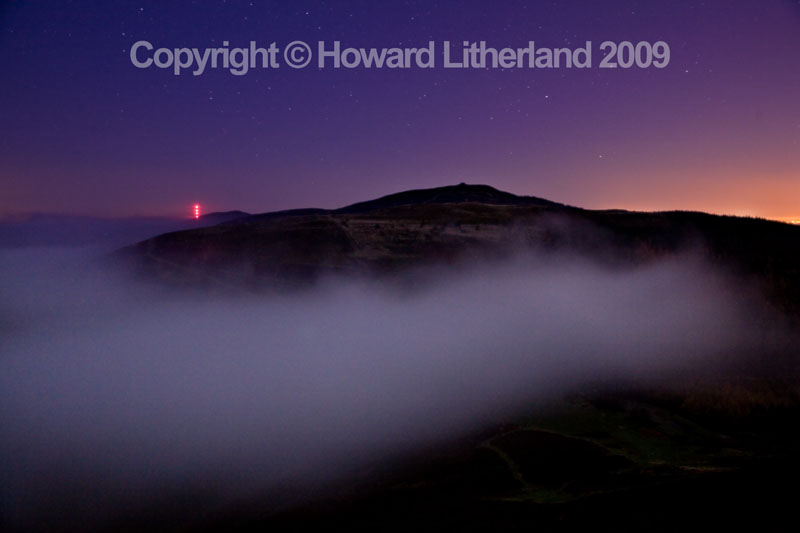 Stars and fog, Moel Famau, North Wales