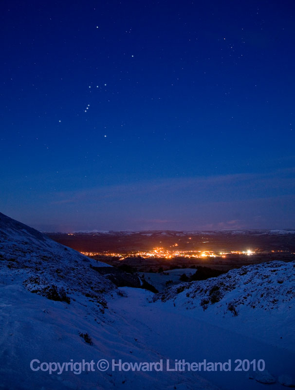 Stars, Orion constellation, Ruthin, North Wales