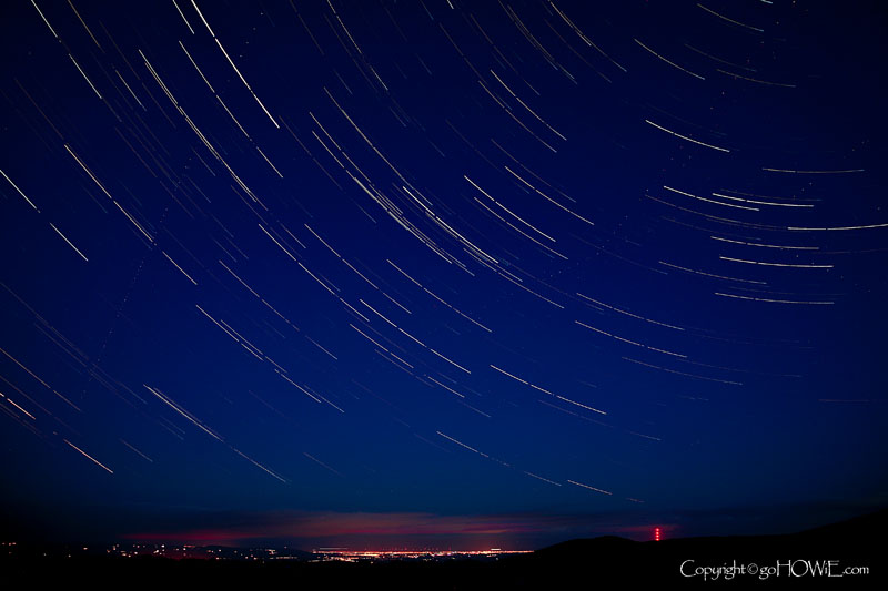 Star trails, Vale of Clywd, North Wales