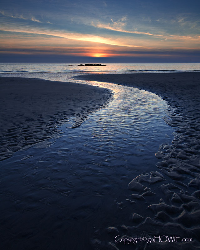 Beach at sunset, Porth Trwyn, Anglesey