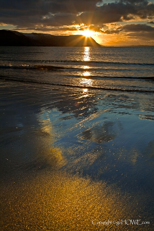 Sunset and beach, Llandudno, North Wales