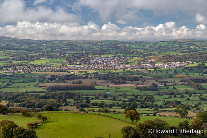 View over Denbigh in the Vale of Clwyd, North Wales