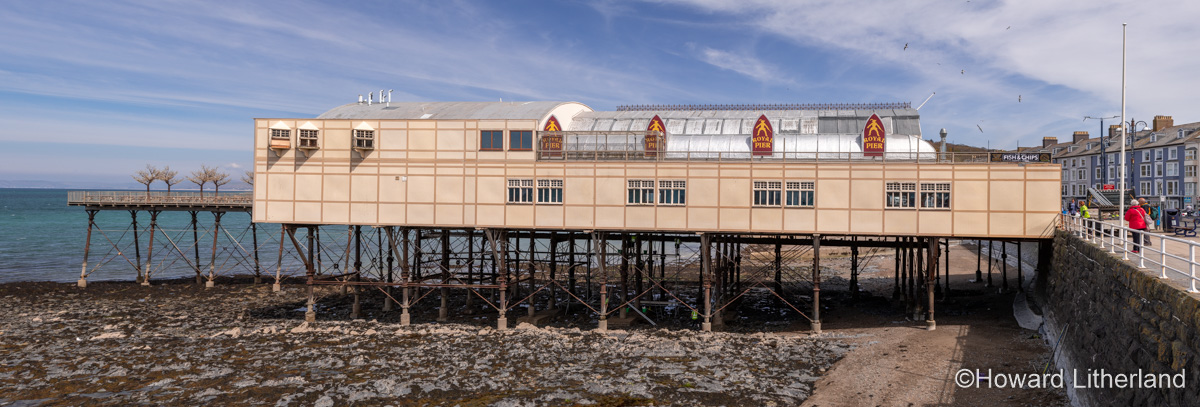 Panoramic view of Aberystwyth pier, Ceredigion, Wales
